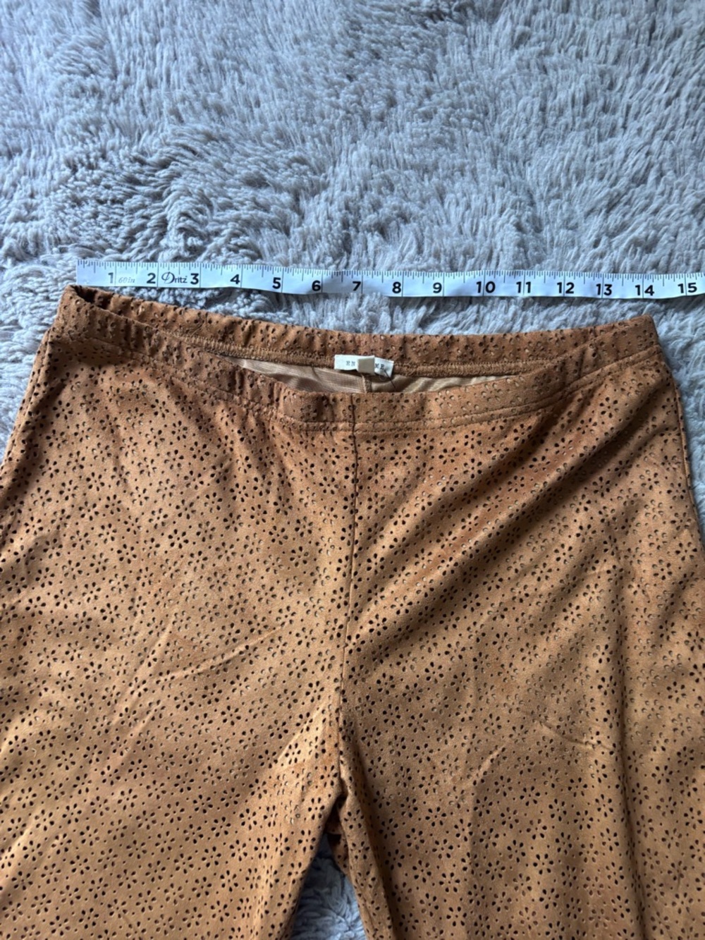 NWT En Crème Brown Eyelet Flared Pants size Large - Picture 7 of 9